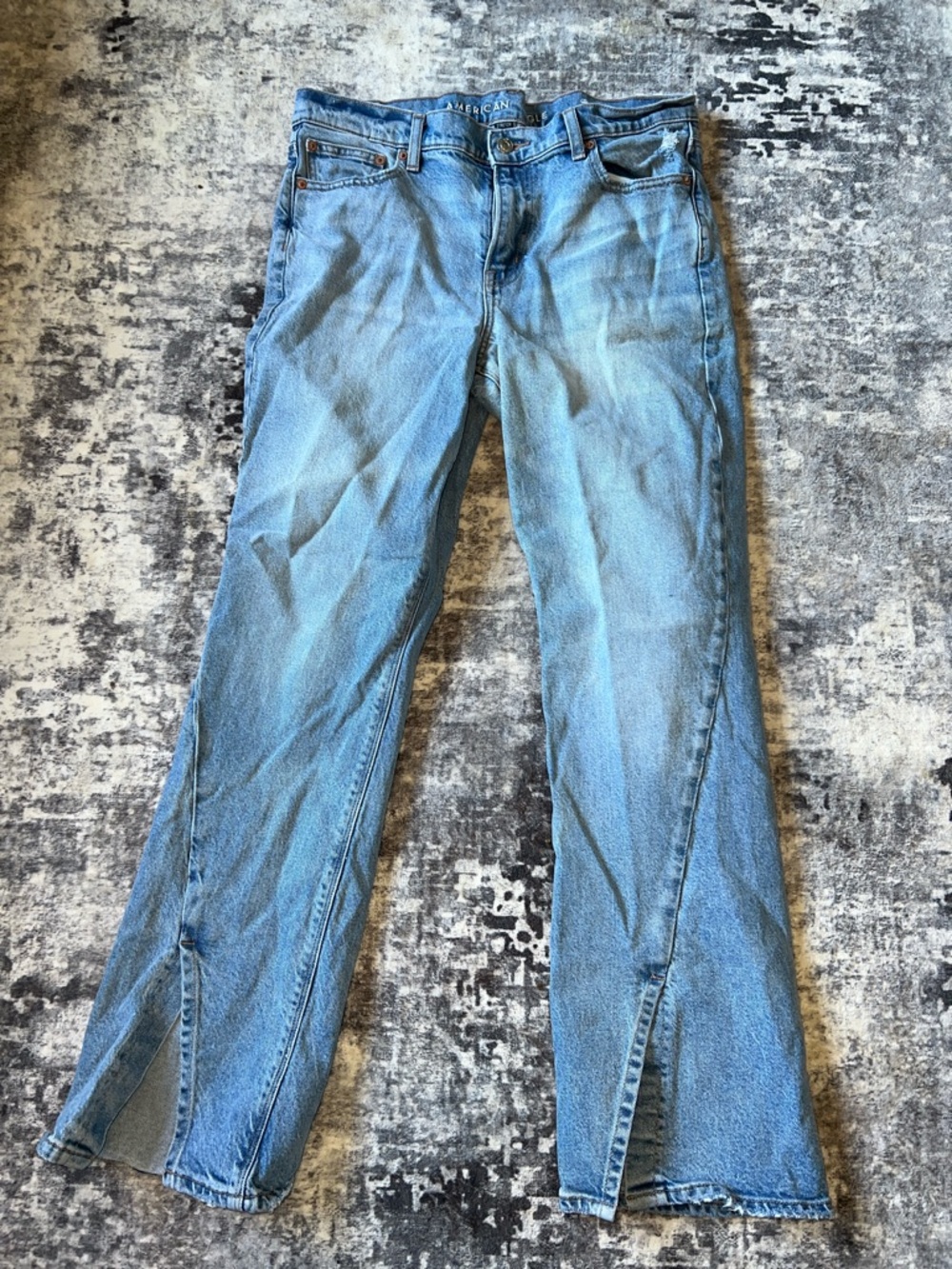 American Eagle Outfitters Light Blue Flare Jeans with Front Slits
